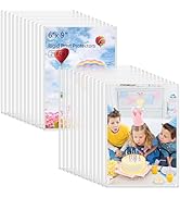 AKONEGE 25PCS 6" x 9" Rigid Print Protectors Clear Waterproof Hard Plastic Page Sheet Protectors ...