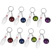 NUOBESTY 8pcs Bowling Pin Keychains Sports Keychains Handbag Charms Purse Bag Charms Sports Party...