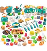 200Pcs Mini Play Kitchen Accessories for Kids, Pretend Cooking Playset with Cookware, Tableware &...
