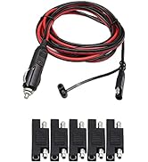 SinLoon 10 FT Cigarette Lighter SAE Battery Charger Cable,12V 15A with Fuse and LED Light Cigaret...