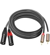 Jozzai RCA to XLR HiFi Audio Cable 5 Feet, 2 RCA Male to 2 XLR Male, Black with Red/White Tail, 4...