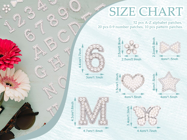 Self Adhesive Pearl Letter Patches