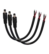 16AWG DC5525 Power Cable, 5.5mm x 2.5mm Male Barrel Plug Connector, 0.8ft DC Power Cord for CCTV ...