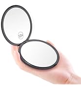 mpowtech Compact Magnifying Mirror for Purse - 1x/10x Magnification Travel Makeup Mirror 4 inch P...