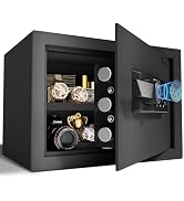 Mutak 1.0 Cub Biometric Safe Box with Fireproof Bag, Quick-Access Fingerprint Safe with Keys, Dig...