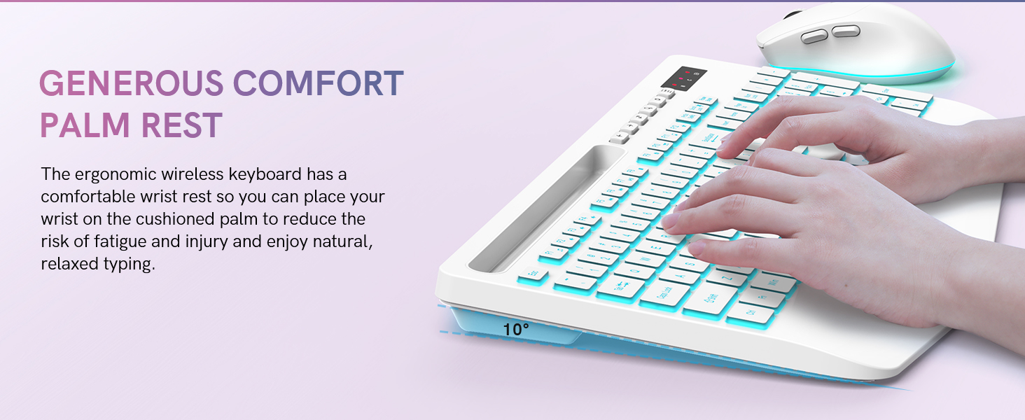 Type-C rechargeable comfortable wrist rest keyboard school supplies