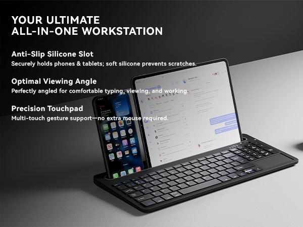 keyboard with silicone stand for home