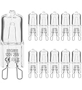 GIVEDOUA G9 Halogen Bulb, 25W 120V Bi-Pin Base Light Bulb T4 Type Dimmable 2700K Warm White Repla...