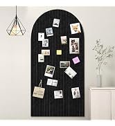 ISusaid Large Arched Felt Bulletin Board, 48"x24", Black | Cork Board Alternative, 3 Foldable Adh...