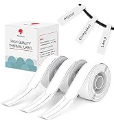 Phomemo D30 Label Maker Tape Cable Wire Label Tape, Black Print on White Sticker, 12.5mm x 74mm+3...