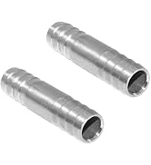 Beduan Stainless Steel 3/4" Hose Barb Splicer Mender Round Union Coupler Fitting (Pack of 2)
