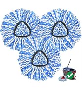 Spin Mop Replacement Head, 3 Pack Mop Heads Replacements for Rinseclean 2-Tank System, Deep Clean...