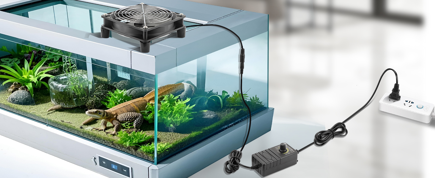 GDSTIME 120mm Computer Fan with AC Plug, 110V 115V 120V AC Powered Fan with Speed Controller
