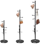 Waavryee Modern Metal Coat Rack Stand, Coat Rack Freestanding with Natural Marble Base, Sturdy He...