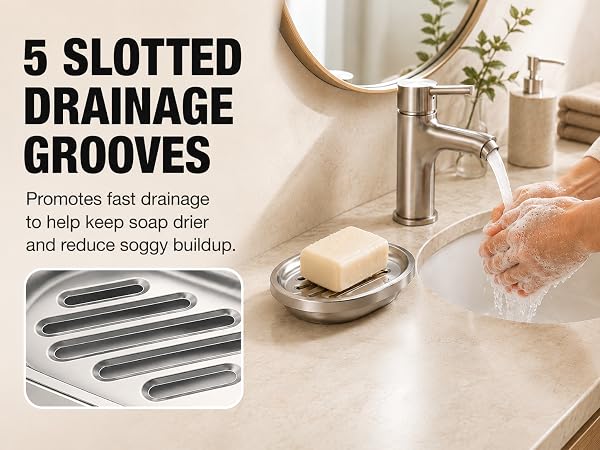 stainless steel metal soap dish for bathroom