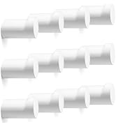 bsdonte 12 Pack Wood Wall Hooks, Modern Decorative Coat Hooks Wall Mounted, Handmade White Hat Ho...
