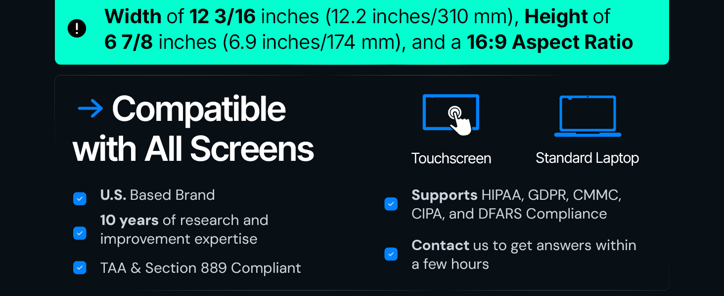14 Inch Laptop Privacy Screen Filter Widescreen Monitor Anti-Glare Anti-Scratch Protector Film