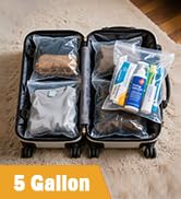 10 Heavy Duty Storage Bags with Zipper Top, 3.1-mil Thick, Extra Large 5 Gallon Bag 18" x 24", Re...