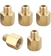 T TANYA HARDWARE Brass Pipe Fitting, Adapter, 1/8 Inch NPT Male Pipe x 1/4 Inch NPT Female Pipe, ...