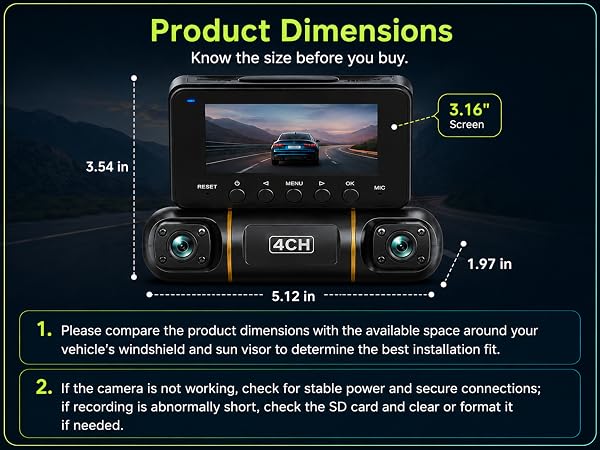 front and rear dash camera for cars