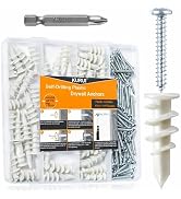 KURUI 140Pcs #8 Self Drilling Drywall Anchors with Screws Kit, Heavy Duty Dry Wall Anchors for Ha...