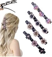 Sparkling Crystal Stone Braided Hair Clips for Women and Girls, 2025 New Rhinestone Hair Clips Ha...
