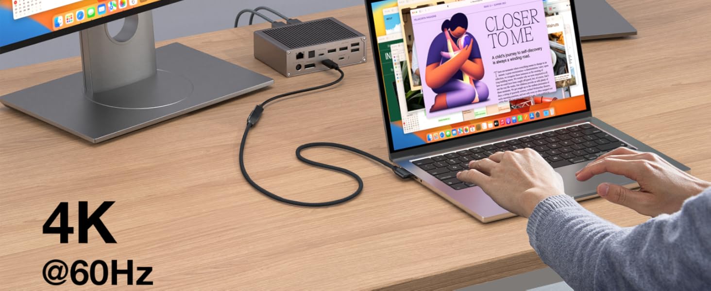 USB Type C 4K@60Hz Video Output Monitor Display Cord