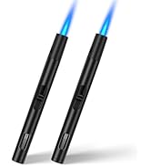 LcFun Torch Lighters 2 Pack Refillable Butane Lighter, Butane NOT Included, Windproof Adjustable ...