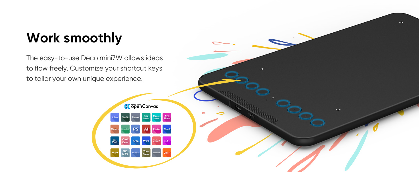 XPPEN DECO MINI 7W DRAWING TABLET GRAPHICS TABLET