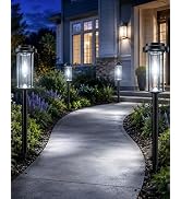DERAYSION 12 Pack Solar Lights Outdoor, 21" Solar Pathway Lights Auto On/Off Waterproof Garden Li...