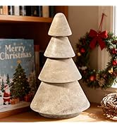 Koville Travertine Christmas Tree - Dual-Use Candle Holder, Natural Stone Holiday Decor for Home ...