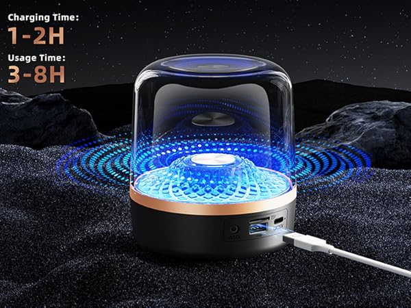 Bluetooth Speaker with HD Sound and Lights, Portable Wireless, Long-lasting battery life, TWS