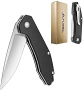 FLISSA Pocket Knife, Folding Tactical Knife with G10 Handle, D2 Blade, Liner Lock, Pocket Clip, E...