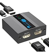 8K HDMI Splitter 1 in 2 Out 4k 120Hz HDMI 2.1 Splitter for Dual Monitors Support EDID Management ...