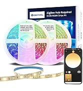 GIDERWEL 32.8ft ZigBee RGBW LED Strip Lights Smart Dimmable Kit with ZigBee 3.0 Controller,Work w...