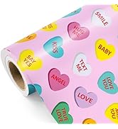 WRAPAHOLIC Valentine's Day Wrapping Paper Roll - Mini Roll - 17 Inch x 33 Feet - Colorful Love He...