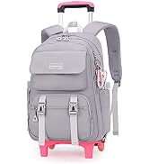 ZHANAO Rolling Backpack Luggage BookBag with Wheels Trolley Bag Wheeled Travel Backpack for Girls...