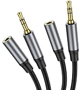 KAYQINHO Headphone Extension Cable 3.3FT, 2 Pack Aux 3.5mm Extension Cable Male to Female Hi Fi S...