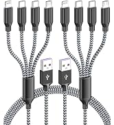 Multi Charging Cable 4ft 2Pack, Doub Tyep-C 4 in 1 Charging cable Nylon Braided Lightning iPhone ...