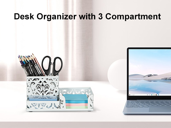 3 compartment desk organizer