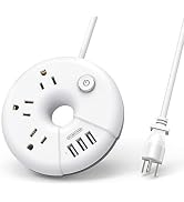 Travel Power Strip with USB Ports, NTONPOWER Cruise Approved Power Strip with 3 Outlet 3 USB, 5 f...