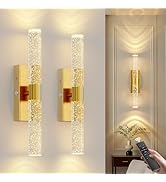 20000mAh Battery Operated Wall Sconces: 17 Inch Rechargeable Wall Lights Set of 2 with Arylic Sha...