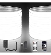 Aclorol 65.6FT COB Outdoor LED Strip Lights Waterproof IP68 24V Cold White | Dimmable Brightness ...