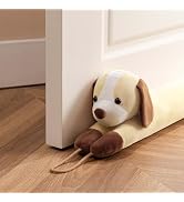 Sunolga 38 Inches Weighted Door Draft Stopper Under Door Noise Air Stopper, Yellow Dog Shape Soun...
