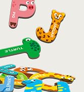 Large Size Magnetic Letters, Cute Animal Alphabet ABC Magnets for Fridge Colorful Uppercase Anima...