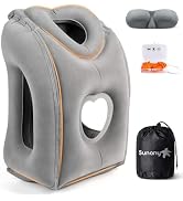 Sunany Travel Pillow, Upgraded Plane Pillow for Long Flights, Inflatable Neck Pillow Used for Air...