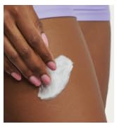 Applying lotion on skin