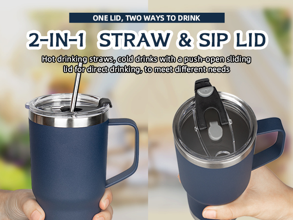 insulated coffee mug with straw