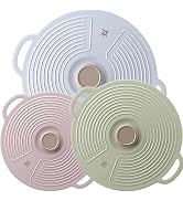 Silicone Lids for Bowl 3 Pack, Microwave Splatter Cover with 3 Sizes Reusable Heat Resistant Lids...