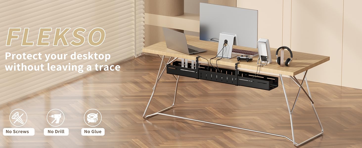 desk cable management tray